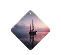 Phayah Sailboat At Sunset Pattern Lavender Scent Car Aroma Square Hanging Fragrance Tablet Car Interior Fragrance Freshener 6p