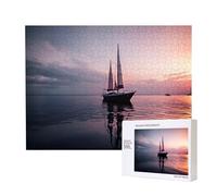 Phayah Sailboat At Sunset Puzzles 500 Piece For Jigsaw Puzzle Wooden Puzzle For Family Friend Home Decor Wall Art 20.4 X 15 In