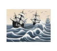 PHAYAH Sailboat in The Waves Pattern Ultra-Soft Micro Blanket Flannel Blankets for Couch Sofa Bed Living Room Office Lunch Break 50"X40"
