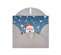 PHAYAH Santa Claus In The Snow Pattern Blank Greeting Cards 10 With Gray Envelopes For Christmas, Wedding Anniversaries And Party Invitations