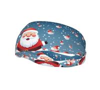 Phayah Santa Claus In The Snow Pattern Headbands Women Men Sweatband Sports Headband For Running, Cycling, Yoga Gym, Working Out