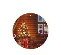 Phayah Santa Outside The Window Pattern Lavender Scent Car Air Freshener Round Shape Card Hanging Hanging Scented Card 4 Pcs For Cars Closet Drawer Eliminate