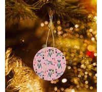 Phayah Schnauzer Pattern Ceramic Ornament Christmas Holidays Round Shaped Porcelain Christmas Tree Hanging