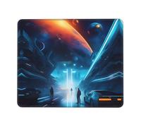 PHAYAH Science Fiction Future Pattern Mouse Pads, Portable Wireless Mouse Pad, Non-Slip Rubber Base Laptop Mousepad Smooth Surface for Office & Travel 7 X 8.6 in