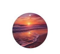 Phayah Sea Flower Pattern Lavender Scent Car Aroma Round Shape Hanging Fragrance Tablet Car Interior Fragrance Freshener 6p