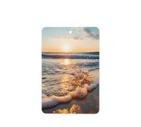 Phayah Sea Wave Pattern Lavender Scent Car Aroma Rectangle Hanging Fragrance Tablet Car Interior Fragrance Freshener 4p