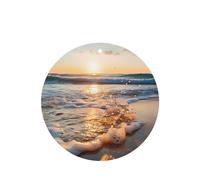 Phayah Sea Wave Pattern Lavender Scent Car Aroma Round Shape Hanging Fragrance Tablet Car Interior Fragrance Freshener 4p