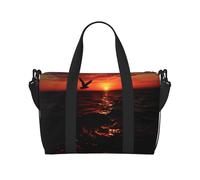 Phayah Seagulls At Dusk Sea Travel Duffle Bag Weekender Overnight Gym Tote For Women Girls Shoulder Bag Workout Water Resistant, Black, One Size, Black, One Size