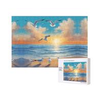 Phayah Seagulls by The Sea Puzzles 300 Piece for Jigsaw Puzzle Wooden Puzzle for Family Friend Home Decor Wall Art 15.7 X 11in