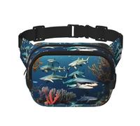 Phayah Sharks Under The Sea Men Women Hip Bum Bag With Adjustable Strap For Outdoors Workout Traveling Casual Running Hiking Cycling