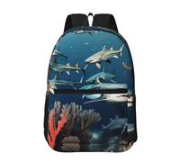 PHAYAH Sharks Under The Sea Pattern Casual Laptop Backpack For Men And Women For Boys And Girls Lightweight Back Pack