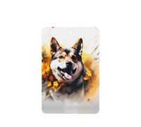 Phayah Shiba Inu Chasing Flowers Pattern Lavender Scent Car Air Freshener Rectangle Card Hanging Hanging Scented Card 4 Pcs For Cars Closet Shoe
