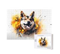 Phayah Shiba Inu Chasing Flowers Puzzles For Adults 300 Pieces For Home Decor Intelligence Development Toys 15.7 X 11"