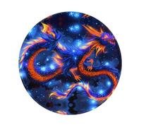 PHAYAH Shining Dragon Pattern Round Mouse Pad Waterproof Non-Slip Rubber Base Desktop Protection Mat Diameter 7.9 Inches