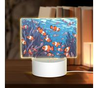 PHAYAH Shoal of Clownfish Pattern Rectangle Acrylic Night Light Adult Baby Room Light White Light Warm Light Warm White Light