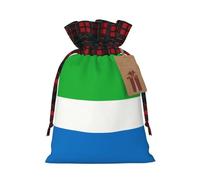 PHAYAH Sierra Leone Flag Christmas Drawstring Burlap Gift Bag Candy Bag, Storage Bag Suitable For Christmas, Birthday Party