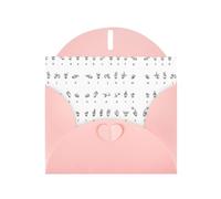 PHAYAH Sign Language Alphabet Pattern Holiday Cards 10 And Ideal For Christmas, Wedding Anniversaries And Party Invitations Matching Pink Envelopes