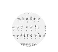 Phayah Sign Language Alphabet Pattern Lavender Scent Car Air Freshener Round Shape Card Hanging Hanging Scented Card 4 Pcs For Cars Closet Shoe