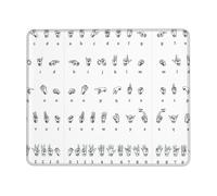 Phayah Sign Language Alphabet Pattern Mouse Pad with Non Slip Rubber Base Gaming with Stitched Edge, Mousepad for Laptop, Computer, Office 8.3 X 10.3 in
