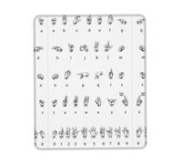 Phayah Sign Language Alphabet Pattern Mouse Pad with Non Slip Rubber Base Gaming with Stitched Edge, Mousepad for Laptop, Computer, Office 10 X 12 Inch