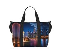 Phayah Singapore Fishtail Lion Travel Duffel Bag,Sports Tote Gym Bag,Shoulder Weekender Overnight Bag for Women