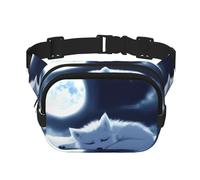 Phayah Sleeping Fox Under The Moon Men Women Hip Bum Bag With Adjustable Strap For Outdoors Workout Traveling Casual Running Hiking Cycling