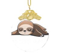 Phayah Sloth My Spirit Animal Pattern Glass Round Shaped Xmas Tree Ornament Gold Metal Buckle For Family New Year Home Souvenirs Gatherings