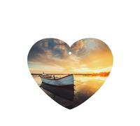 Phayah Small Boat On The Water Pattern Lavender Scent Car Air Freshener Heart Shape Card Hanging Hanging Scented Card 4 Pcs For Cars Closet Shoe