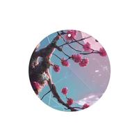 Phayah Small Pink Flowers Pattern Lavender Scent Car Aroma Round Shape Hanging Fragrance Tablet Car Interior Fragrance Freshener 4p