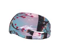 Phayah Small Pink Flowers Pattern Sports Headband Suitable for Running Yoga Basketball Elastic Moisture Band