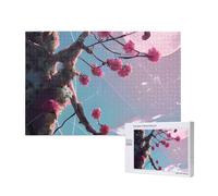 Phayah Small Pink Flowers Puzzles 1000 Piece for Jigsaw Puzzle Wooden Puzzle Forfamily Friend Home Decor Wall Art 29.5 X 19.7 in