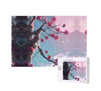 Phayah Small Pink Flowers Puzzles 300 Piece for Jigsaw Puzzle Wooden Puzzle for Family Friend Home Decor Wall Art 15.7 X 11in