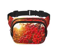 Phayah Small Red Berries Men Women Hip Bum Bag With Adjustable Strap For Outdoors Workout Traveling Casual Running Hiking Cycling