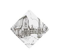 Phayah Small Town House Pattern Lavender Scent Car Air Freshener Square Card Hanging Hanging Scented Card 6 Pcs For Cars Closet Shoe