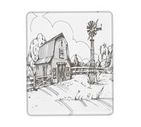 Phayah Small Town House Pattern Mouse Pad with Non Slip Rubber Base Gaming with Stitched Edge, Mousepad for Laptop, Computer, Office 8.3 X 10.3 in