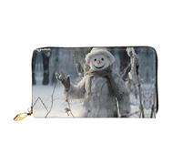 PHAYAH Snowman Saying Hello Pattern Wallet Women Leather Wallet Credit Card Holder Clutch Long Ladies Billfold