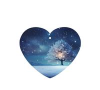 Phayah Snowy Christmas Eve Pattern Lavender Scent Car Aroma Heart Shape Hanging Fragrance Tablet Car Interior Fragrance Freshener 6p