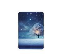 Phayah Snowy Christmas Eve Pattern Lavender Scent Car Aroma Rectangle Hanging Fragrance Tablet Car Interior Fragrance Freshener 6p