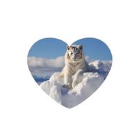 Phayah Snowy Mountain White Tiger Pattern Lavender Scent Car Air Freshener Heart Shape Card Hanging Hanging Scented Card 4 Pcs For Cars Closet Shoe