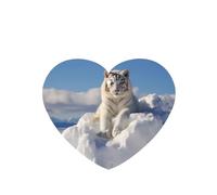 Phayah Snowy Mountain White Tiger Pattern Lavender Scent Car Air Freshener Heart Shape Card Hanging Hanging Scented Card 6 Pcs For Cars Closet Shoe