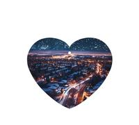 Phayah Snowy Scene At Night Pattern Lavender Scent Car Aroma Heart Shape Hanging Fragrance Tablet Car Interior Fragrance Freshener 4p