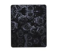 PHAYAH So Many Black Roses Pattern Mouse Pad Waterproof Surface & Non-Slip Rubber Base with Stitched Edges Gaming Mouse Mat for Laptop 8.3 X 10.3 in