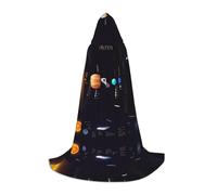 PHAYAH Solar System Jupiter Pattern Halloween Adult Hooded Robe Cape, Women'S Men'S Halloween Dress Up Party Cosplay Costumes M