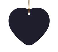 Phayah Solid Color Black Pattern Hristmas Ceramic Heart Shape Pendant Christmas Tree Ornaments Homefor Gatherings Decoration