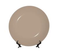 PHAYAH Solid Color Light Brown Pattern Bone China Decorative Plate 6in Decorative Plates with Display Stand Round Dinner Plates for Home Office Decor