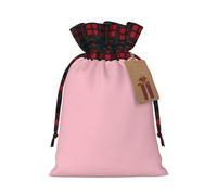 PHAYAH Solid Color Pink Christmas Gift Bag Drawstring Gift Bag For Birthdays, Anniversaries And Parties, Candy And Storage Bags