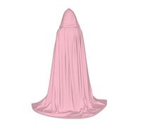 PHAYAH Solid Color Pink Pattern Hooded Poncho Unisex Christmas Hoodie For Cosplay Halloween Costume Party Masquerade S