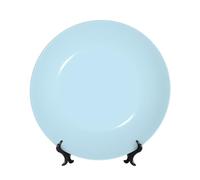 PHAYAH Solid Color Small Fresh Pattern Bone China Decorative Plate 7in Decorative Plates with Display Stand Round Dinner Plates for Home Office Decor