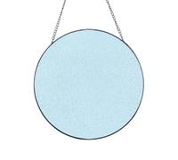 Phayah Solid Color Small Fresh Print Glass Window Hanging Round Suncatcher Glass Ornament Garden Wall Fence Decorations Indoor Outdoor 10in（25cm）