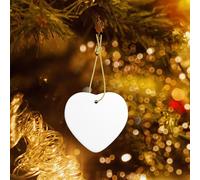 Phayah Solid Color White Pattern Ceramic Heart Xmas Tree Ornament New Year Home Souvenirs For Gatherings Christmas Tree Hanging